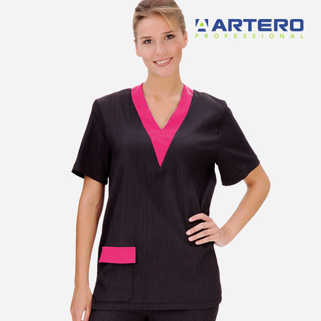 아테로 코르도바 핑크 상의 여성용 W370_W371 애견 미용 의류 미용복 유니폼 가운